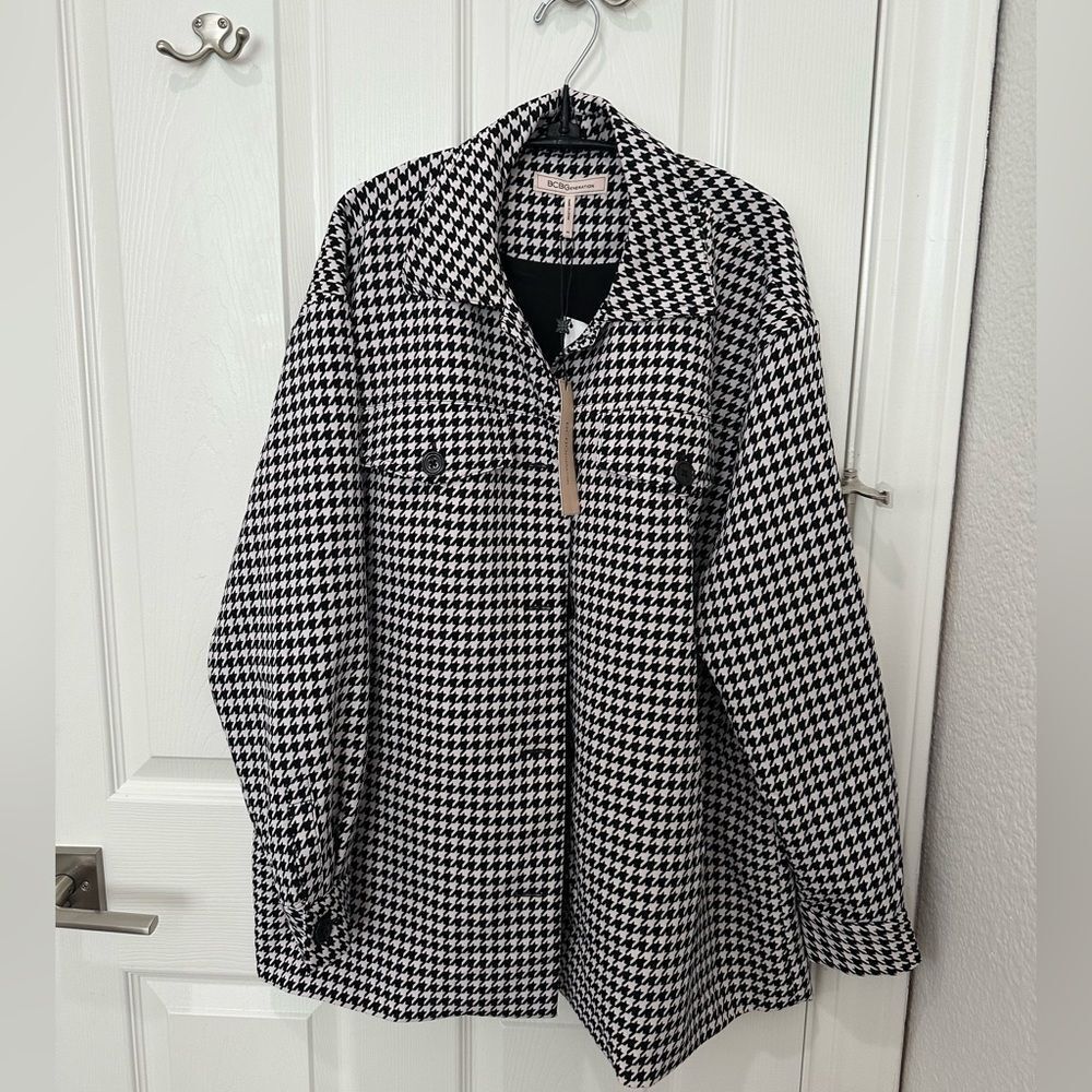 NWT BCBGeneration Houndstooth Shirt Jacket Size XS